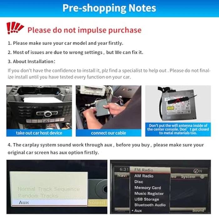 Road Top Wireless CarPlay & Android Auto Retrofit Kit for Mercedes-Benz E-Class W212 E Coupe C207 2012-2015, NTG4.5/4.7 System, CarPlay Interface Decoder, MirrorLink, Backup Camera, OEM Knob Control by Road Top - Image 6