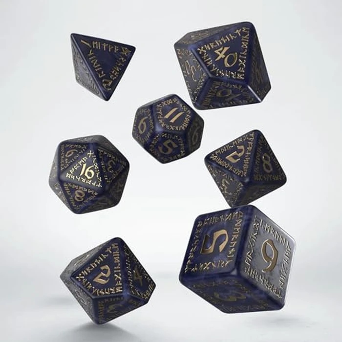 Runic Dice Set: Mixed Blue & Gold for Ages 14 and Up, 1+ Players by Q Workshop - Image 3