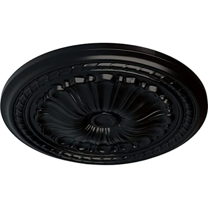Ekena Millwork CM20ALBLF Alexa Ceiling Medallion, 20 1/2 OD x 1 7/8 P, Jet Black by Ekena Millwork - Image 2