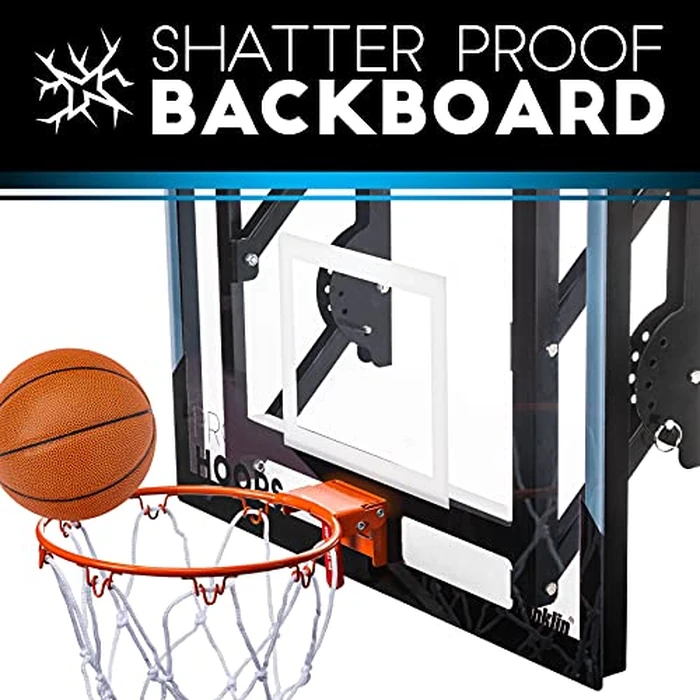 Franklin Sports Wall Mounted Basketball Hoop - Fully Adjustable - Shatter Resistant - Accessories Included Black/White by Franklin Sports - Image 3