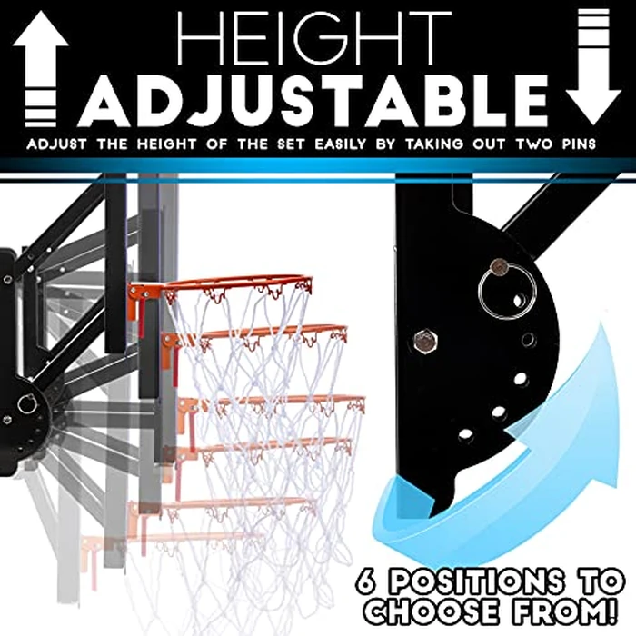 Franklin Sports Wall Mounted Basketball Hoop - Fully Adjustable - Shatter Resistant - Accessories Included Black/White by Franklin Sports - Image 5