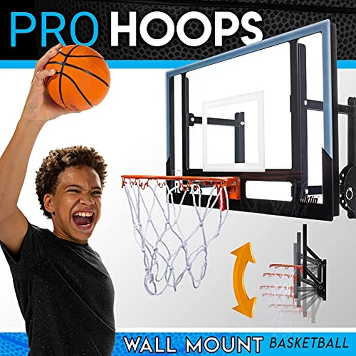 Franklin Sports Wall Mounted Basketball Hoop - Fully Adjustable - Shatter Resistant - Accessories Included Black/White by Franklin Sports - Image 8