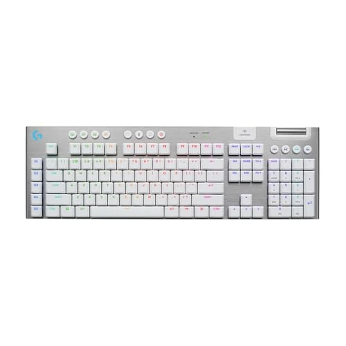 Logitech G915 X Lightspeed Low-Profile Wireless Gaming Keyboard, Double-Shot PBT Keycaps, Fully Programmable Keys, RGB Backlighting, Sleek Aluminum Finishing, GL Brown Tactile Switches - White by Logitech G - Used - Like New condition - CA$210.44