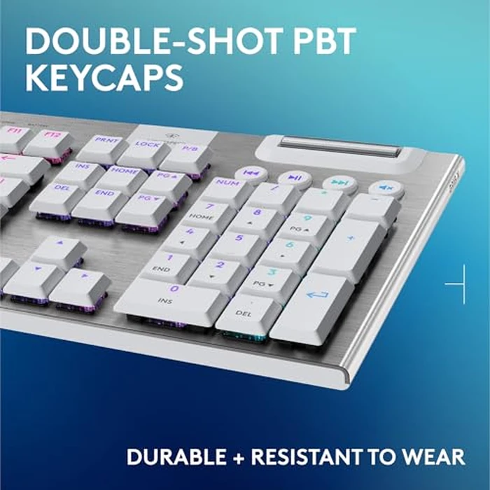 Logitech G915 X Lightspeed Low-Profile Wireless Gaming Keyboard, Double-Shot PBT Keycaps, Fully Programmable Keys, RGB Backlighting, Sleek Aluminum Finishing, GL Brown Tactile Switches - White by Logitech G - Image 7