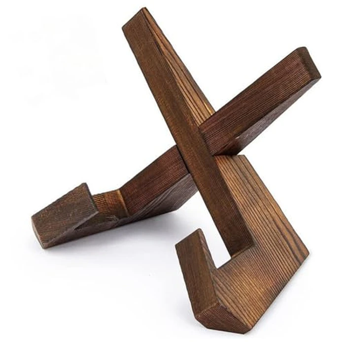 Cookbook Stand for Kitchen, Wooden Recipe Book Holder for Kitchen Counter Decor Cooking Reading Hands-Free Tablet, Cook Book Stands, Rustic Display Stand by CuiCanfla - Used - Good condition - CA$13.21