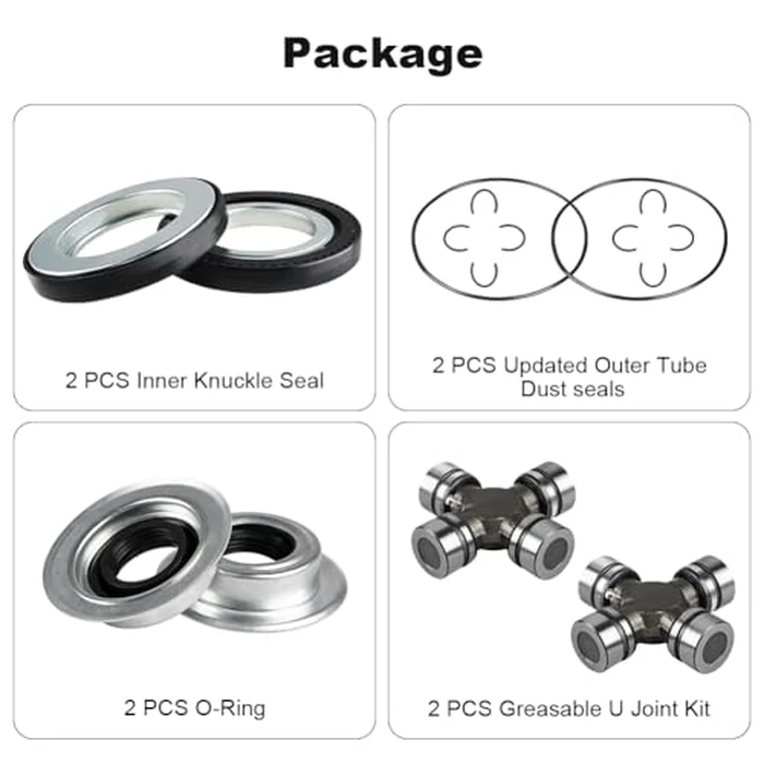 WMPHE Front Axle Seal And Greaseable U Joint Kit Compatible with Ford F250 F350 Super Duty 2005-2014, Replacement for 2017426 2014835 54983 25-332X SPL55-3X for Seals, O Rings and Joints by WMPHE - Image 2