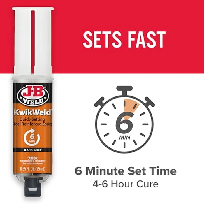 J-B Weld 6 Minute Set Epoxy KwikWeld, High Strength, Waterproof, 2 Pack, Dark Grey, 50176-2 by J-B Weld - Image 2