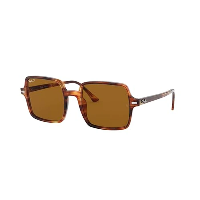 Ray-Ban Women's RB1973 Square II Sunglasses, Striped Havana/Polarized B-15 Brown, 53 mm by Ray-Ban - Image 1