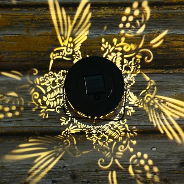 LWHZHE Hummingbird Metal Solar Lanterns Outdoor Waterproof Black Solar Lights Hanger for Garden Decor Flying Bird and Flowers Decorative Lanterns for Yard Patio Lawn or Table (Hummingbird-Round, 1) by LWHZHE - Image 6
