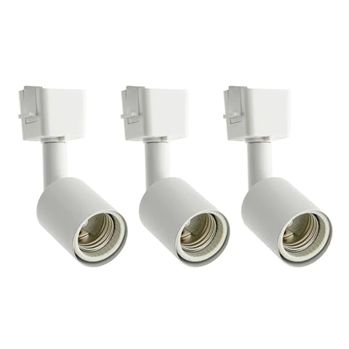 mirrea L Type Track Lighting Head to E26 Medium Screw Base Adapter Light Direction Adjustable Pack of 3 (White) by mirrea - Used - Like New condition