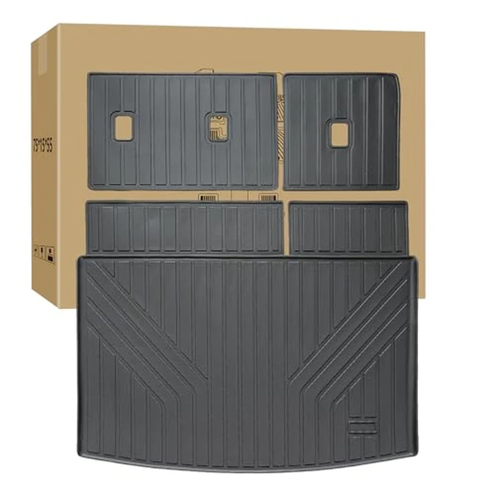 SANBAN-AXE Cargo Liner Fits for Ford Expedition Max/Lincoln Navigator L 2018-2024, All Weather Back Seat Cover Trunk Cargo Mat for Expedition Accessories (Backrest Mat+Trunk Mat)(Only for Max & L) by SANBAN-AXE - Image 1