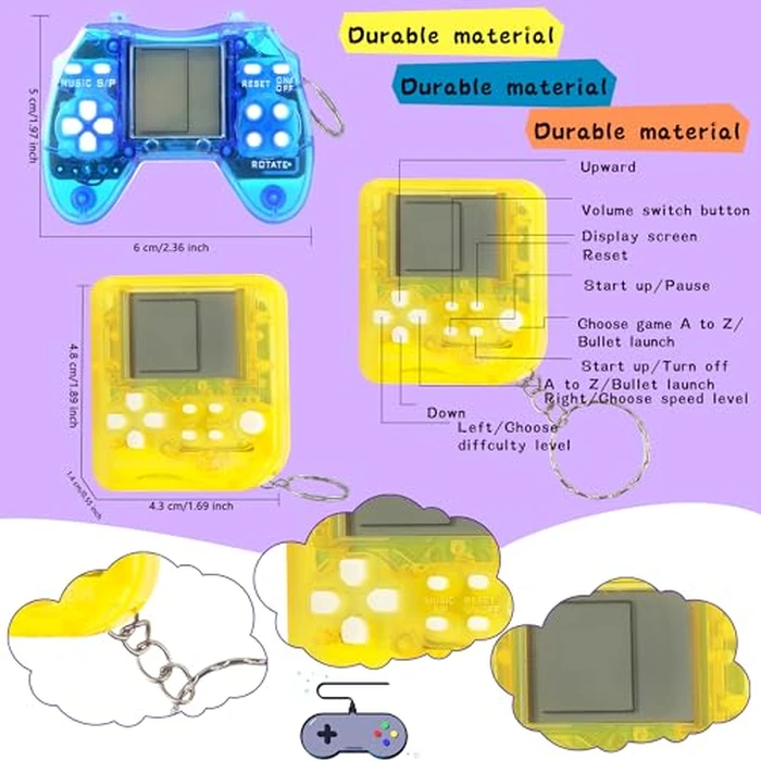 Conagel 24 Pack Video Game Keychains Video Game Party Favors Mini MultiColors Gamepad Keychain Bulk for Kids Birthday Party Supplies Goodies Bags Stuffer by Conagel - Image 2