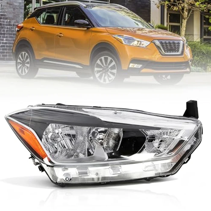 Jecoupoon Right Halogen Headlight Compatible with Kicks S/SR/SV 2018-2020 W/O Bulb Headlamp Passenger side Front Light 260105RL0A NI2503264 by Jecoupoon - Used - Very Good condition
