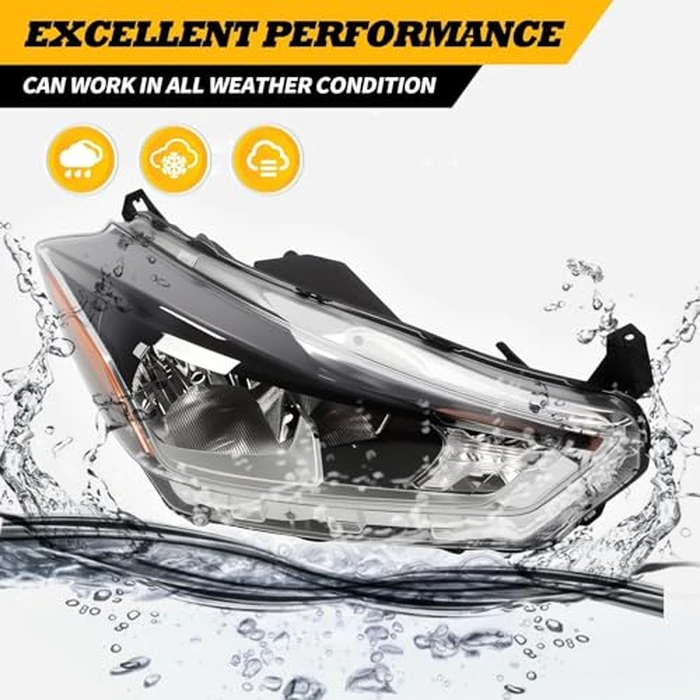 Jecoupoon Right Halogen Headlight Compatible with Kicks S/SR/SV 2018-2020 W/O Bulb Headlamp Passenger side Front Light 260105RL0A NI2503264 by Jecoupoon - Image 5