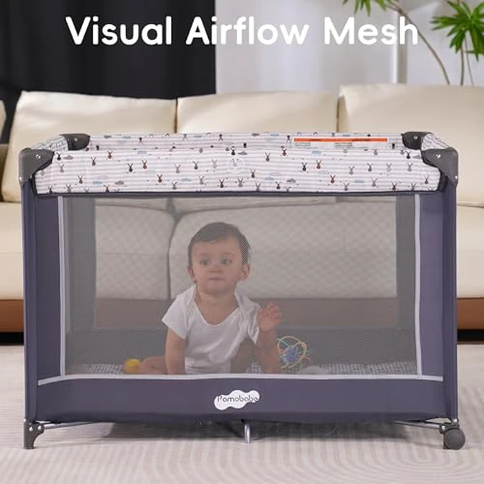 Pamo Babe Pack and Play with Bassinet, Portable Playard for Baby by Pamo babe - Image 4