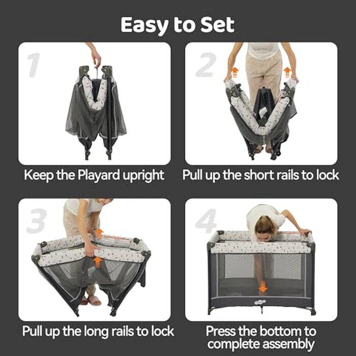 Pamo Babe Pack and Play with Bassinet, Portable Playard for Baby by Pamo babe - Image 5