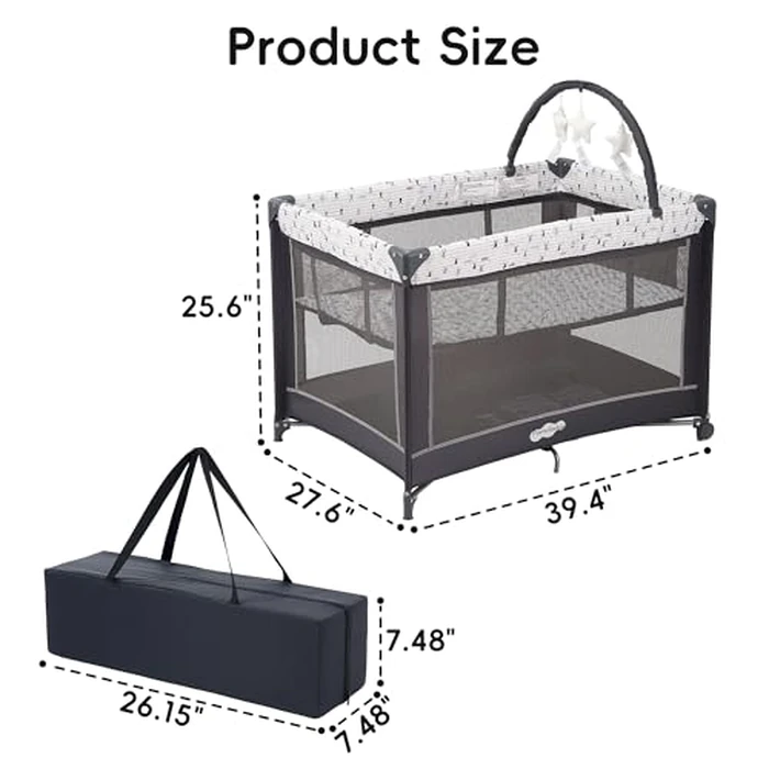 Pamo Babe Pack and Play with Bassinet, Portable Playard for Baby by Pamo babe - Image 6