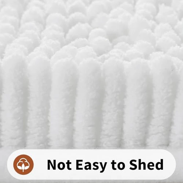 Yimobra Toilet Rugs U Shaped Washable - 24"x20" Non Slip Plush Contour Bath Rugs for Toilet - Super Soft Absorbent Quick Dry Toilet Mats for Bathroom,White by Yimobra - Image 8