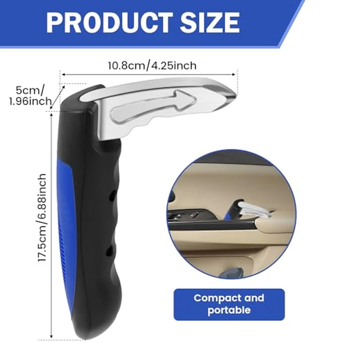 2Pcs Car Door Assist Handles Portable Automotive Car Handle Assist for Seniors Multifunctional 2 in 1 Window Breaker Vehicle Support Handles for Car (Blue) by MXDRSWLL - Image 6
