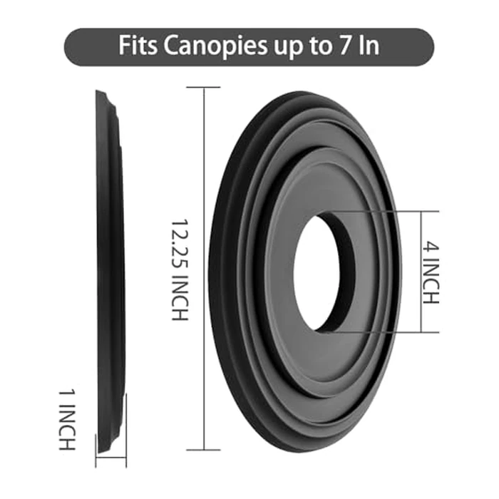 EIFHYT Matte Black PU Ceiling Medallions for Light Fixtures and Ceiling Fans, 12-1/4"OD x 4" ID x 1" P (Fits Canopies up to 7") by EIFHYT - Image 2