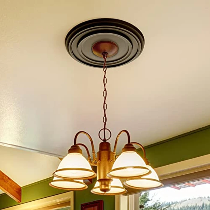 EIFHYT Matte Black PU Ceiling Medallions for Light Fixtures and Ceiling Fans, 12-1/4"OD x 4" ID x 1" P (Fits Canopies up to 7") by EIFHYT - Image 6