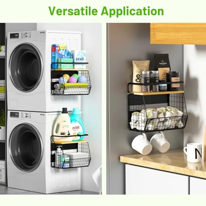 Ofiray-home Magnetic Shelf for Fridge with Wood Lid, Fruit Potato and Onion Storage Bins, Pantry Organizers & Storage, Large Container Magnetic Spice Rack for Refrigerator, Kitchen Counter, Cabinet by Ofiray-home - Image 4