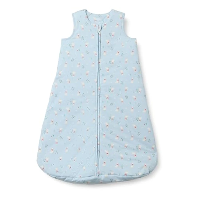 Amazon Essentials x Sofia Grainge Unisex Babies' Cotton Sleep Sack, 2.5 TOG Wearable Blanket, Light Blue Geese, 0-6 Months by Amazon Essentials - Used - Like New condition - US$18.12
