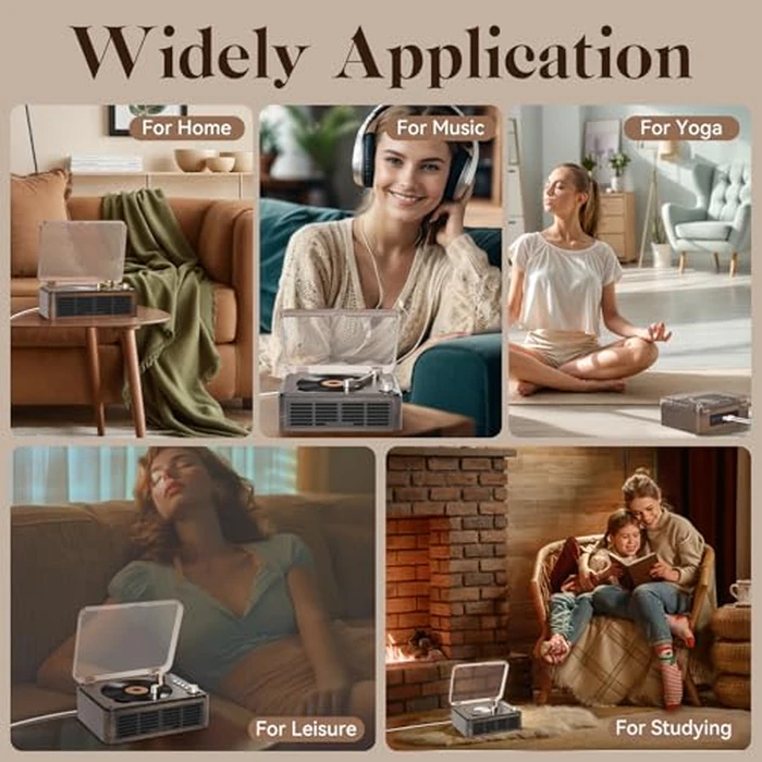 Gueray CD Player with Speakers HiFi Stereo Sound for Home,Bluetooth Retro Wood CD Music Players FM Radio with Remote Control,Support USB & AUX Playback by Gueray - Image 7