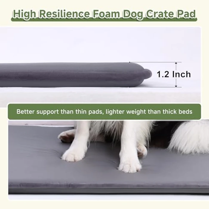 WAYIMPRESS Dog Crate Pad, Double-Sided Waterproof Crate Mat Bed, Outdoor Kennel Mat Pet Sleeping for Medium Large Dogs, Waterproof, Wipeable, Anti-Slip, Kennel Pads 35 x 22 Inch, Dark Gray by WAYIMPRESS - Image 3