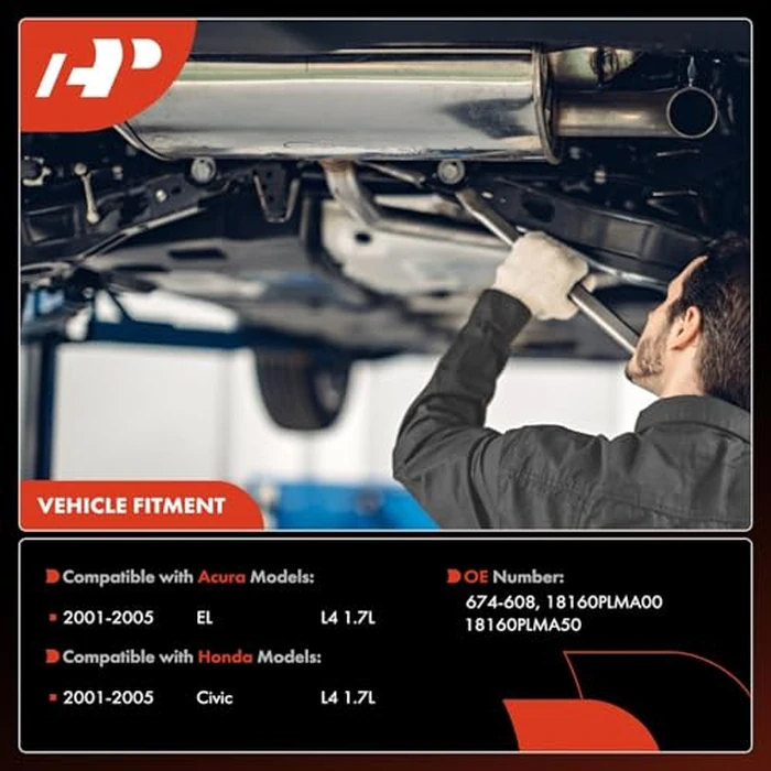 A-Premium Exhaust Manifold Catalytic Converter W/Gasket Kit Direct-Fit Compatible with Honda Civic & Acura EL 2001-2005 L4 1.7L, Front Side - EPA Compliant by A-premium - Image 2