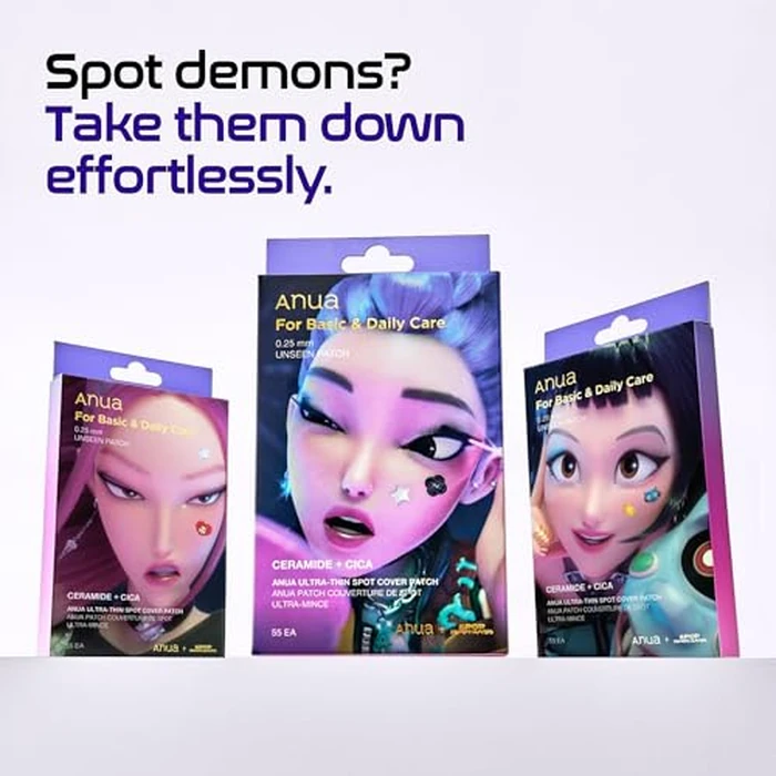 Anua Ultra-Thin Spot Cover Patch, Invisible Hydrocolloid Acne Patch for Face, Cute Pimple Patches, Centella Care for Sensitive Skin, KPop Demon Hunters, Korean Skincare, 55ea by ANUA - Image 9