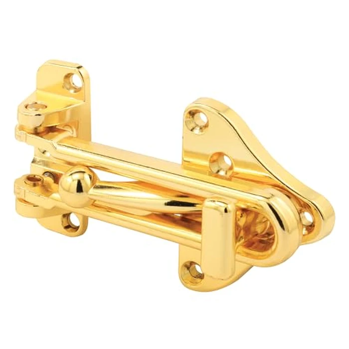 Defender Security U 11315 Swing Bar Door Guard with High Security Auxiliary Lock, Brass Finish (Single Pack) by Defender Security - Image 1