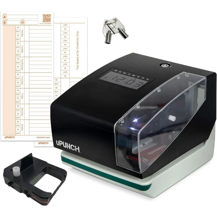 uPunch CR1000 Digital Time Clock and Date Stamp with 50 Time Cards - Black by uPunch - Image 1