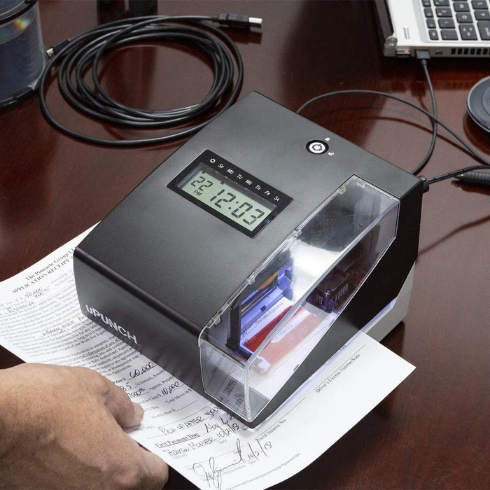 uPunch CR1000 Digital Time Clock and Date Stamp with 50 Time Cards - Black by uPunch - Image 9