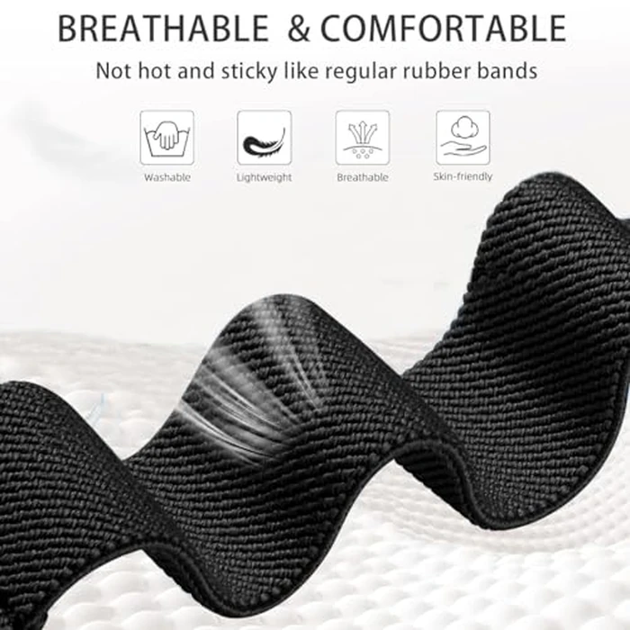 CUNUJIX 2 Pack Watch Bands Compatible with Amazfit Active 2/GTR Mini/GTS 4 Mini/GTS 4/GTS 3/GTS 2 Mini/GTS 2e/GTS 2/GTS,Silicone & Stretchy Nylon Elastic Strap for Amazfit Bip 3 Pro/Bip U Pro by CUNUJIX - Image 3