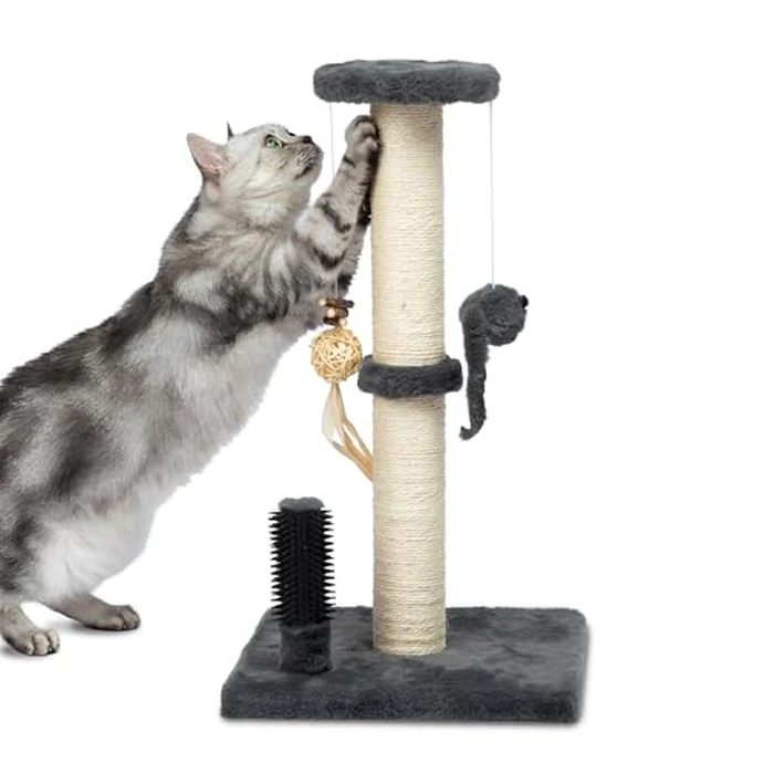 Best Pet Supplies Catify Cat Scratcher, Fun Interactive Scratchers, Posts, Poles, Claw Safe, Furniture Saver Indoor Play Support Natural Cat Behaviors Heavy Duty - Gray, 11.78 x 11.78 by Best Pet Supplies - Used - Very Good condition - US$16.84