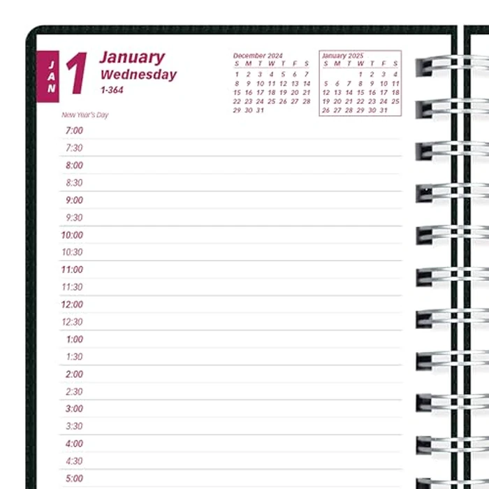 Brownline(R) 2025 DuraFlex Daily/Monthly Planner, Appointment Book, 12 Months, January to December, Twin-Wire Binding, 8" x 5", Black (CB634V.BLK-25) by NDJQY - Image 6