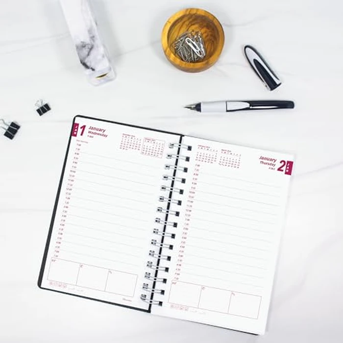 Brownline(R) 2025 DuraFlex Daily/Monthly Planner, Appointment Book, 12 Months, January to December, Twin-Wire Binding, 8" x 5", Black (CB634V.BLK-25) by NDJQY - Image 8