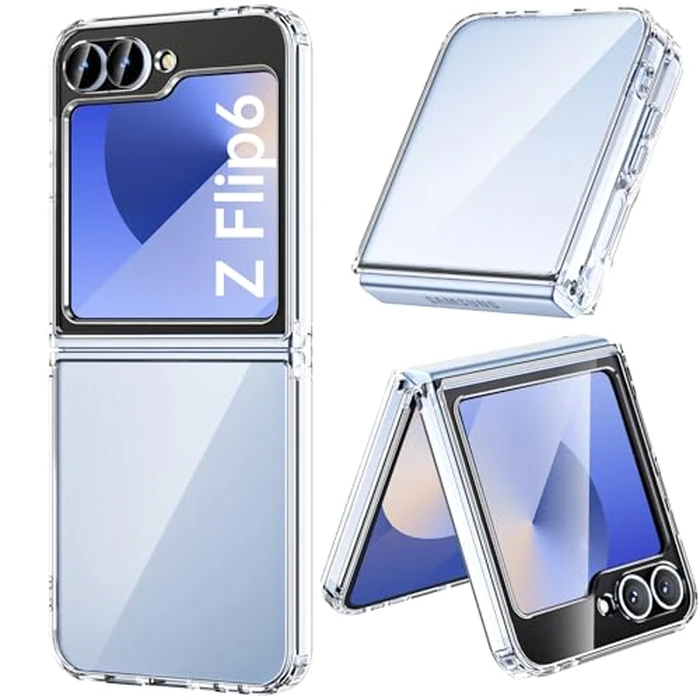 for Samsung Galaxy Z Flip 7 FE/Z Flip 6 Case Clear, Shockproof Phone Case for Samsung Z Flip 7 FE / 6 [Anti-Yellow], Crystal Clear Case compatibel with Samsung Flip7 FE/Flip 6 - Transparent by CyTex - Used - Acceptable condition - US$7.89