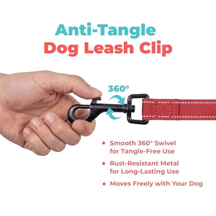 Best Pet Supplies Voyager Reflective Dog Leash or Collar with Neoprene Handle, for Small, Medium, and Large Breed Puppies, Cute and Heavy Duty for Walking, Running and Training - Red (Leash), L by Best Pet Supplies - Image 7