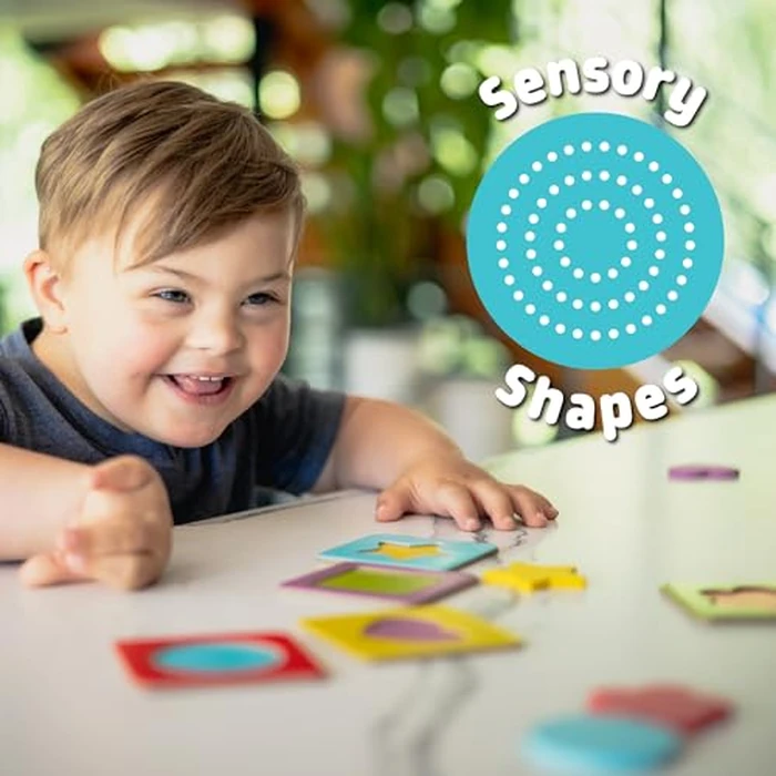 Chuckle & Roar Matching+ Wooden Sensory Shapes Memory Game for Kids Ages 3-6+ - Premium Wood Logic Puzzle & Shape Matching Game with Multiple Play Modes by Chuckle & Roar - Image 5