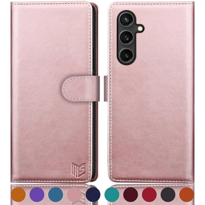 SUANPOT for Samsung Galaxy S24 FE Wallet case with RFID Blocking Credit Card Holder,Flip Book PU Leather Protective Cover Women Men for Samsung S24 FE Phone case Rose Gold by SUANPOT - Used - Acceptable condition