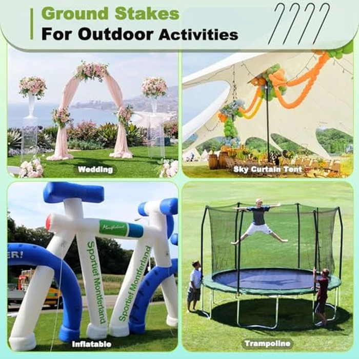 Kadrick 32-Pack Rebar Stakes 12 inch，J Hook Ground Stakes Anchors, Black Galvanized Fence Stakes,Heavy Duty 5/16'' Diameter by Kadrick - Image 8