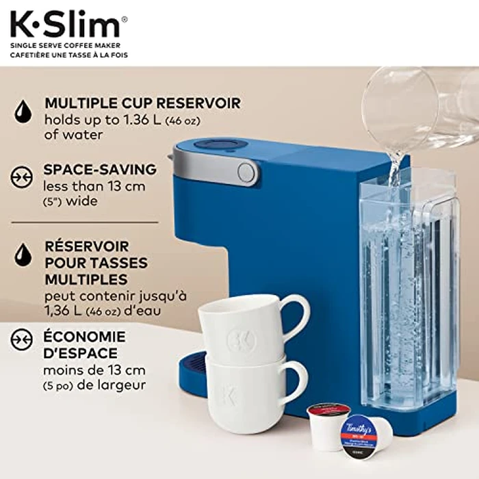 Keurig K-Slim Single Serve K-Cup Pod Coffee Maker, Featuring Simple Push Button Controls And MultiStream Technology, Twilight Blue by Keurig - Image 2