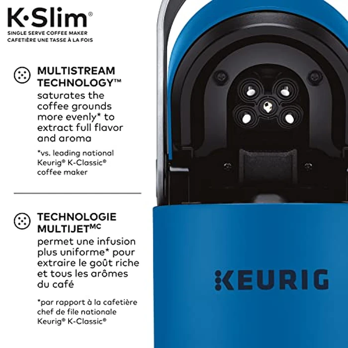 Keurig K-Slim Single Serve K-Cup Pod Coffee Maker, Featuring Simple Push Button Controls And MultiStream Technology, Twilight Blue by Keurig - Image 4