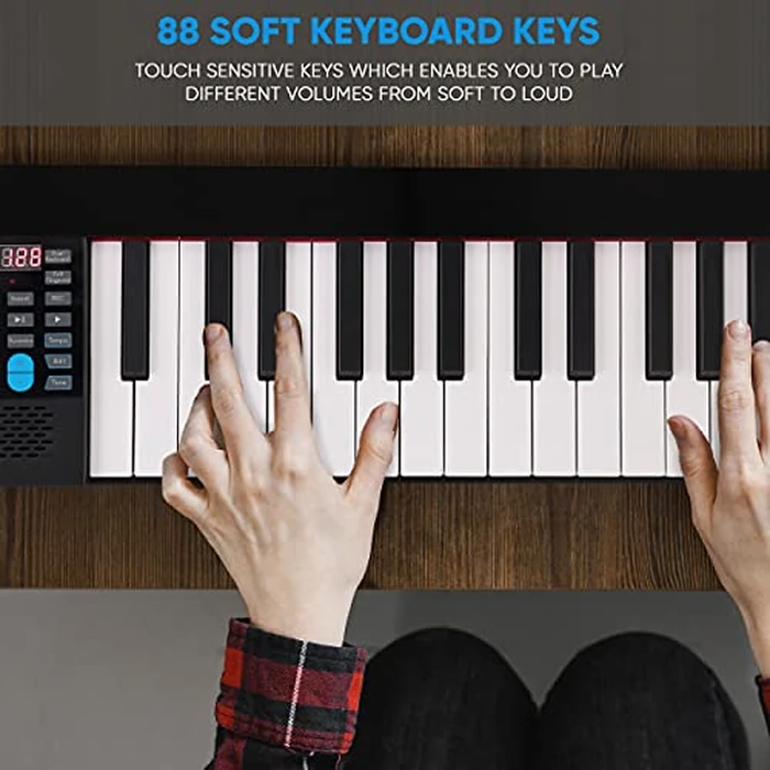 Pyle 88-Key Electric Piano Keyboard - Full Sized Bluetooth Enabled Keyboard with 28 Rhythms & Tones, Built-In Speaker, Sustain Pedal, Piano Bag, Portable Design, Ideal for Beginners and Professionals by Pyle - Image 8
