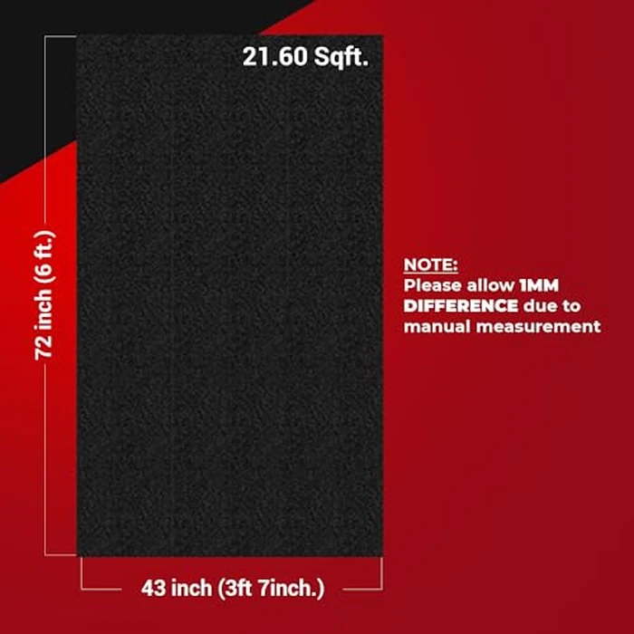 Bbox Black Carpet Non-Woven Febric | Length: 72 inch (6 ft.), Width: 43 inch (3ft 7in) | for Speaker Sub Box Carpet Home, Auto, RV, Boat, Marine, Truck & Car Trunk Liner by Bbox - Image 2