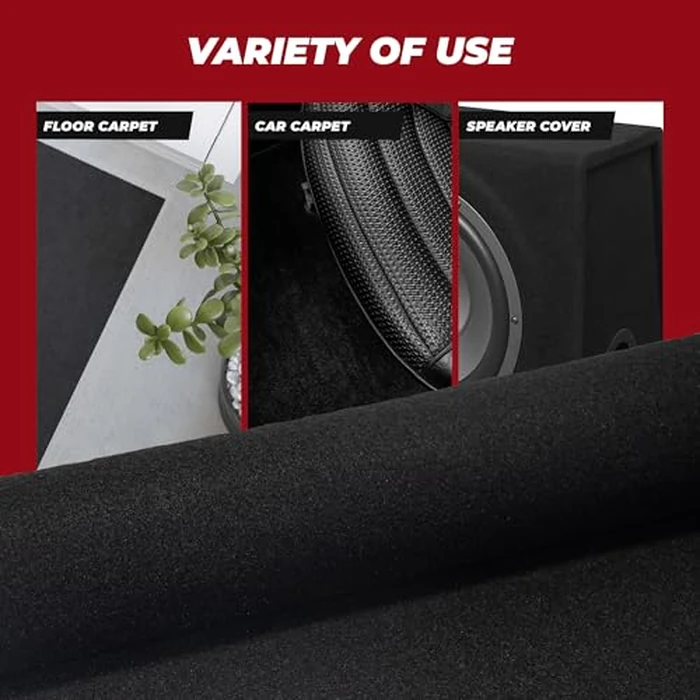 Bbox Black Carpet Non-Woven Febric | Length: 72 inch (6 ft.), Width: 43 inch (3ft 7in) | for Speaker Sub Box Carpet Home, Auto, RV, Boat, Marine, Truck & Car Trunk Liner by Bbox - Image 6