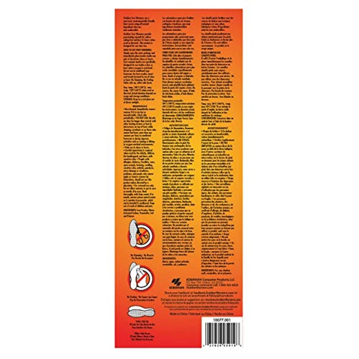 Grabber Insole Foot Warmers - Long Lasting Safe Natural Odorless Air Activated Warmers - Up to 5 Hours of Heat - 30 Pair - Medium/Large by Grabber - Image 5