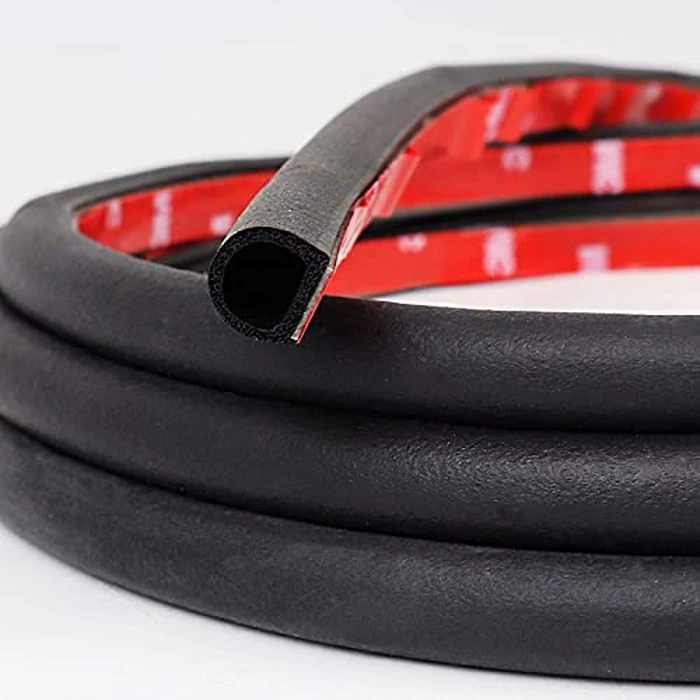 D-Shape Car Door Rubber Seal Strip,Black Automotive Weather Stripping with Self-Adhesive to Reduce Noise and Water-Leaking fit Most Car,Truck,SUV,RV,Boat and Home Application,18ft (18ft) by EdgeSeal - Used - Very Good condition
